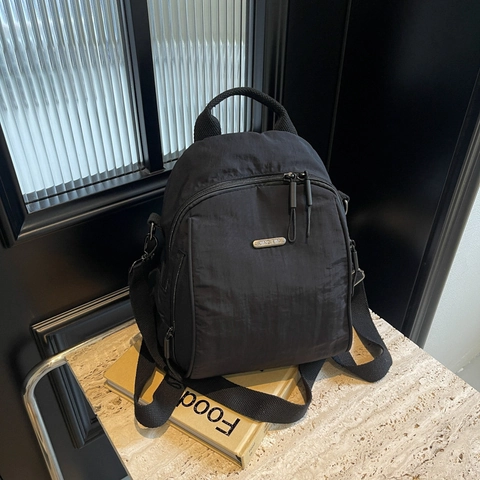 Mochila de Nailon Impermeable de Moda para Mujer Simple Urbana Minimalista Viaje Gran Capacidad Ligera Bolso de Hombro Mochila