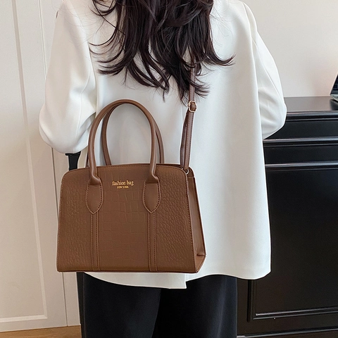 Dames Krokodil Reliëf PU Leer Tote Tas Mode Handtas Crossbody Tas Met Verstelbare Riem Kantoor Dagelijks Grote Tas