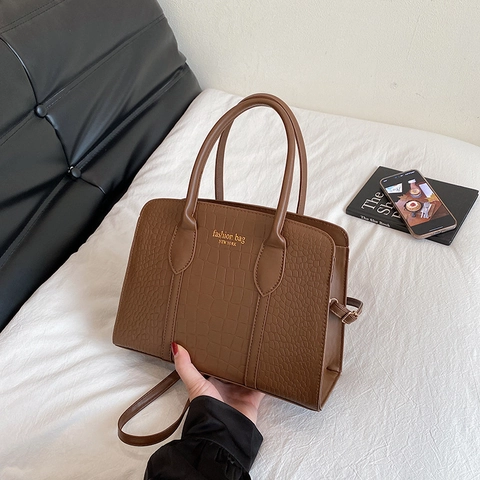 Dames Krokodil Reliëf PU Leer Tote Tas Mode Handtas Crossbody Tas Met Verstelbare Riem Kantoor Dagelijks Grote Tas