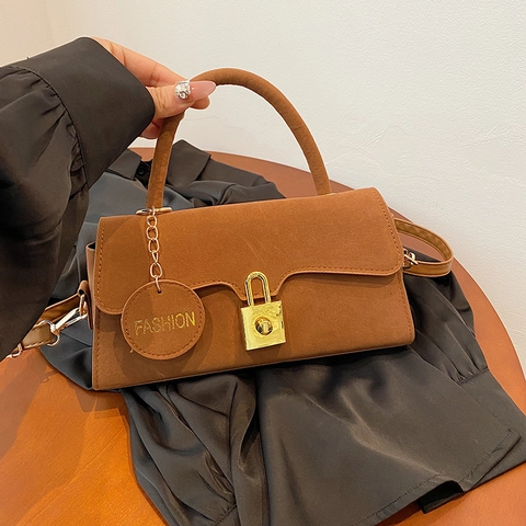 Vintage Mattiertes PU Leder Umhängetasche Für Damen Retro Verschluss Crossbody Achseltasche Quadratisch Tasche Große Kapazität