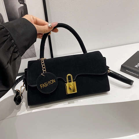 Vintage Mattiertes PU Leder Umhängetasche Für Damen Retro Verschluss Crossbody Achseltasche Quadratisch Tasche Große Kapazität