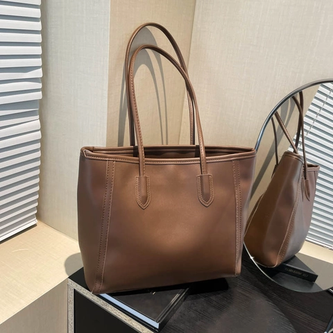Borsa Tote da Donna in Pelle Scamosciata Grande Capacità Urbana Semplice Cucitura Borsa a Tracolla Pendolarismo Sottobraccio Borsa a Mano Moda Quotidiana