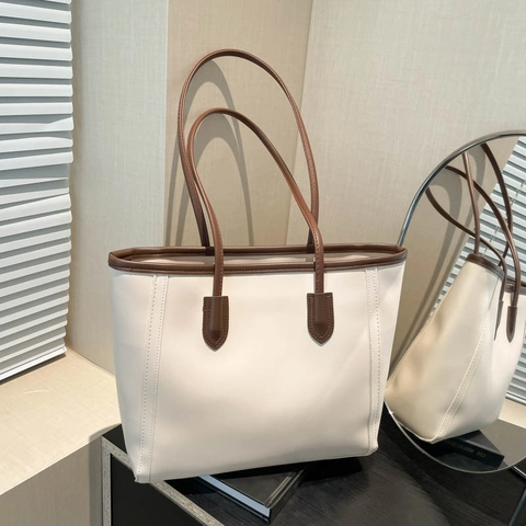 Borsa Tote da Donna in Pelle Scamosciata Grande Capacità Urbana Semplice Cucitura Borsa a Tracolla Pendolarismo Sottobraccio Borsa a Mano Moda Quotidiana