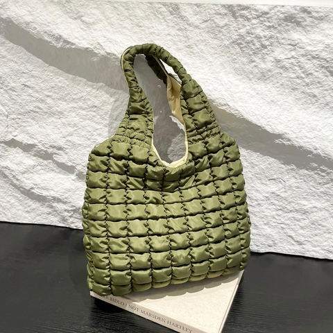 Große Kapazität Gesteppte Puffer Tote Bag Mode Wolke Bubble Schultertasche Urban Minimalistisch Casual Damen Handtasche Leinwand