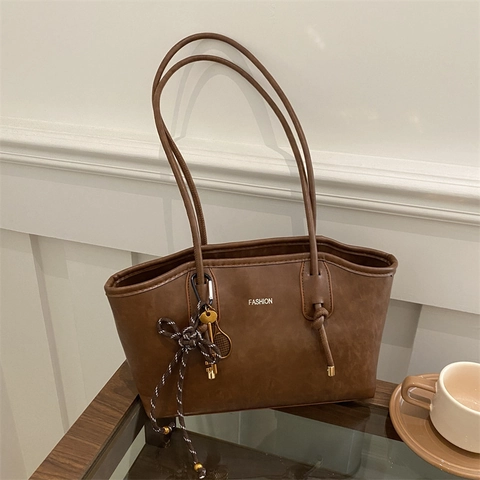 Damen Wildleder Große Kapazität Tragetasche Herbst Winter Handtasche Neu Lässige Schulter Unterarmtasche Mode Pendler Tote Bag