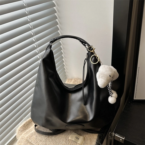 Bolso Tote de Gamuza para Mujer Gran Capacidad Urbano Minimalista Bolso de Hombro Debajo del Brazo Moda Invierno Bolso de Mano