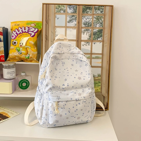 Sternendruck Casual Rucksack Nylon Große Kapazität Schultasche Für Teenager Mädchen Studenten Urban Reise Tagesrucksack