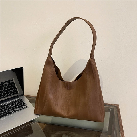Suede Tote Bag Mit Beutel Wellenprägung Große Kapazität Umhängetasche Damen Urbaner Minimalismus Arbeit Alltag