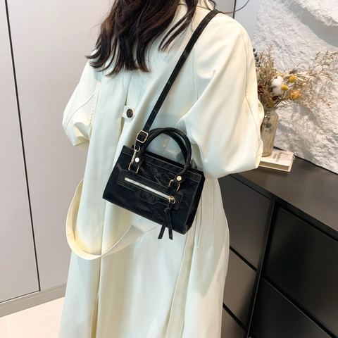 Fashion Women's Synthetic Leather Small Square Bag With Tassel Marble Pattern Handbag Crossbody Shoulder Bag For Commute Daily