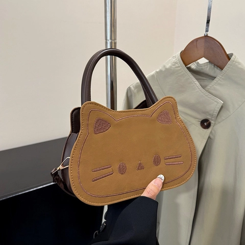 Simpatica Borsa a Tracolla per Bambini a Forma di Gatto in Pelle Sintetica per Ragazzi Ragazze Borsa a Spalla Piccola