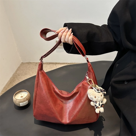 Bolso Tote de Gamuza de Gran Capacidad Vintage para Mujer Minimalista Urbano Bolso de Hombro Moda Casual Estilo Hobo