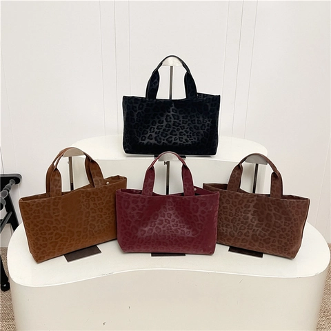 Borsa Tote da Donna in PU con Stampa Leopardata Moda Borsa a Tracolla Multiuso Grande Capacità Borsa a Mano Pendolare Minimalista