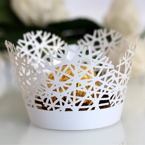 Contours de Cupcake Découpe Laser Papier Perlé Décoration de Gâteau pour Mariage Anniversaire Accessoires de Pâtisserie Motif Branches