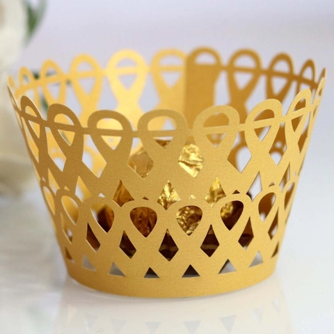 Laser Geschnitten Cupcake Manschetten Hohl Kuchen Dekoration Papier Tassen Für Hochzeit Geburtstag Party Gold Silber Rosa Rot