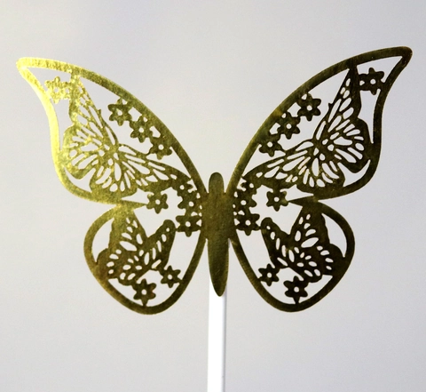 Laser Geschnitten Hohl Schmetterling Tortenaufsatz Perlmuttpapier Elegant Dekorative Karte Für Hochzeit Geburtstag Party Feier Zubehör