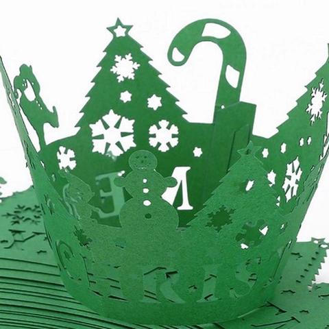 Weihnachten Laser Geschnitten Muffin Hüllen Hohl Schneemann Baum Kuchen Dekoration Für Hochzeit Geburtstag Party Feiertag