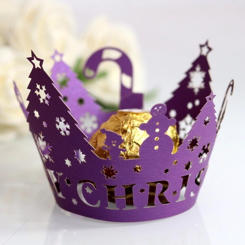 Weihnachten Laser Geschnitten Muffin Hüllen Hohl Schneemann Baum Kuchen Dekoration Für Hochzeit Geburtstag Party Feiertag