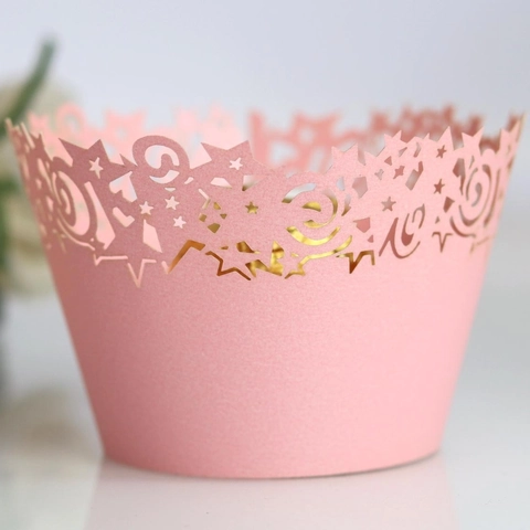 Laser Geschnitten Stern Cupcake Manschetten Hohl Perlmuttpapier Kuchen Dekoration Für Geburtstag Hochzeit Party Event Dekor