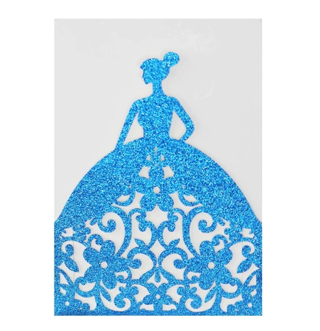 Set di Biglietti d'Invito per Matrimonio in Carta Luccicante Taglio Laser Con Buste Silhouette di Principessa Biglietti d'Auguri Traforati per Festa di San Valentino