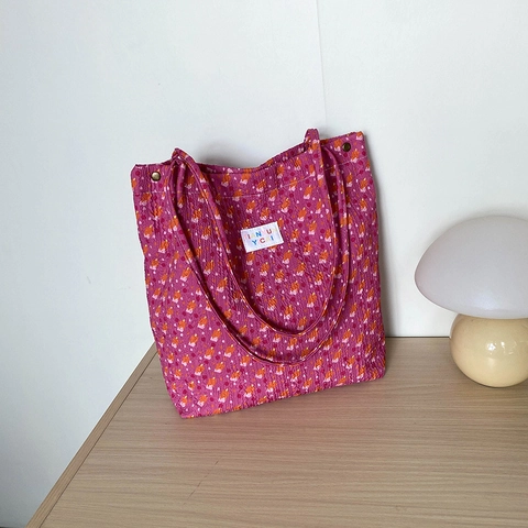 Women Fashion Floral Printed Polyester Tote Bag Large Capacity Urban Casual Shoulder Bag For Daily Commuting