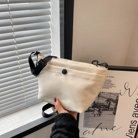 Borsa a Tracolla da Donna in Tela Minimalista Sottobraccio Leggera con Cerniera Piccola Casual a Tinta Unita Borsa a Mano Moda