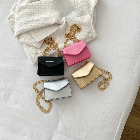 Bolso de Cadena de Sobre de Cuero PU Mini de Moda para Mujer Bolso de Bandolera Cuadrado Pequeño para Fiesta Diaria