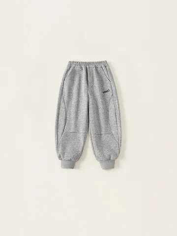 Pantaloni Chándal Casual de Algodón para Niños Color Sólido Estampado Letras Jogger Cintura Elástica Otoño