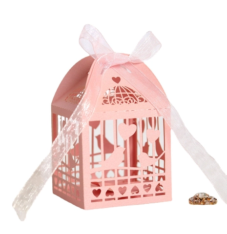 Europäischer Stil Vogel Herz Süßigkeitenschachtel Laserschnitt Perlmuttpapier Geschenkbox Für Hochzeit Party Gastgeschenk Schokolade Gehäuse