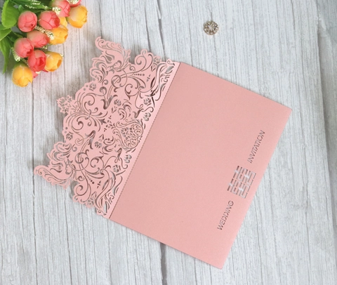 Laser Cut Wedding Invitations Hollow Double Happiness Xi Design Pearlescent Paper Marriage Greeting Cards For Party Ceremony