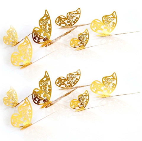 Adesivi Murali Farfalla Traforata 3D Carta Perlata Metallica Farfalle Decorative Fai Da Te Per Decorazione Casa Festa Matrimonio