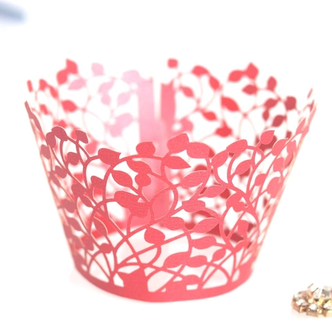Lasergeschnittene Papier Cupcake Manschetten Weinblatt Hohl Dekorativ Muffin Förmchen Für Hochzeit Geburtstag Party Kuchen Dekoration