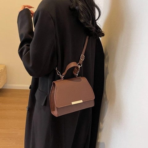 Damen Mode PU Leder Umhängetasche Lychee Muster Kleine Quadratische Umhängetasche Mit Henkel Vintage Casual Tote Bag