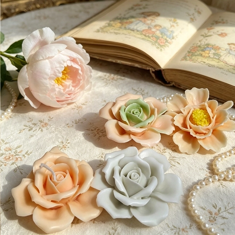 3D Flower Silicone Molds For DIY Scented Candle Handmade Soap Resin Casting Petal Rose Peony Shapes Decorative