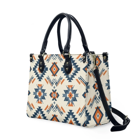 Tribal Aztec Print Women PU Leather Tote Bag Sunflower Butterfly Geometric Pattern Crossbody Handbag Office Worker Gift