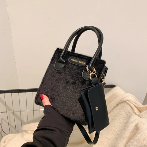 Bolso de Hombro Cuadrado Pequeño de Felpa de Piel Sintética de Moda para Mujer Bolso Bandolera de Cuero PU con Celosía de Diamante con Mini Bolsa Color Sólido Bolso de Mano para Viajes Diarios