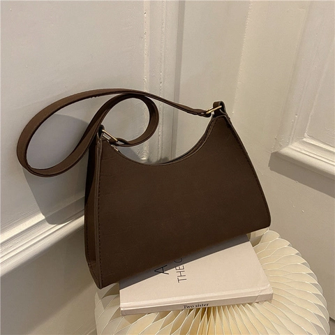 Vintage Damen Cordsamt Unterarmtasche Matte Krokodilmuster Baguette Tasche Pendler Schulter Handtasche Mit Reißverschluss