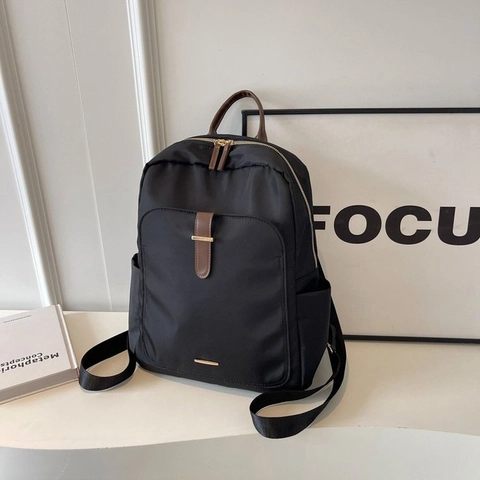Mode Minimalistisch Damen Rucksack Nylon Stoff Business Pendeln Reisetasche Casual Große Kapazität Student Schultasche