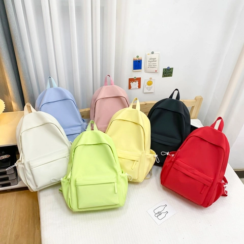 Eenvoudige Canvas Rugzak Voor Middelbare Scholieren Grote Capaciteit Laptoptas Voor Dames Heren Japanse Stijl Schoolrugzak