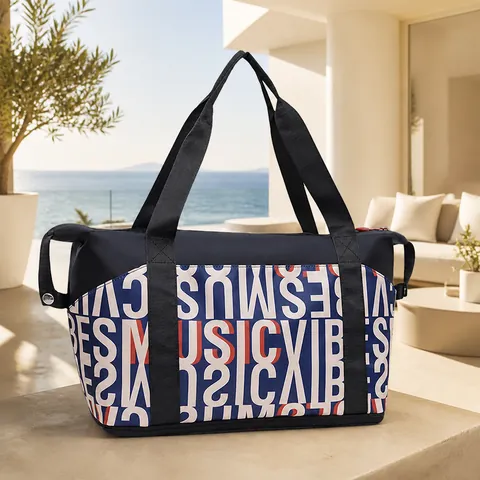 Bolsa de Viaje de Nylon de Gran Capacidad Bolsa de Deporte con Estampado de Moda Impermeable Plegable para Gimnasio Mujer Hombre