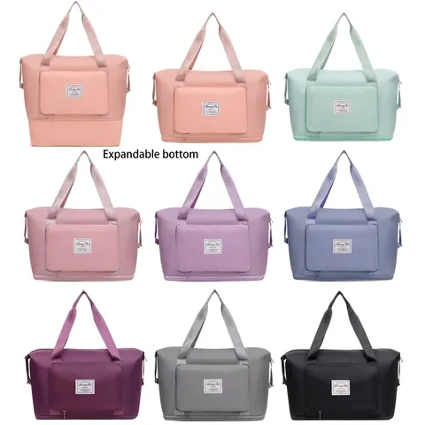 Sac de Voyage Grande Capacité en Polyester Sac de Sport Extensible Avec Séparation Sec Humide Fourre-tout de Week-end pour Yoga Fitness Vacances