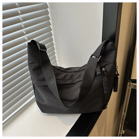 Korean Style Large Capacity Hobo Bag For Women Urban Simple Solid Color Crossbody Bag Commuter Casual Shoulder Bag Handbag