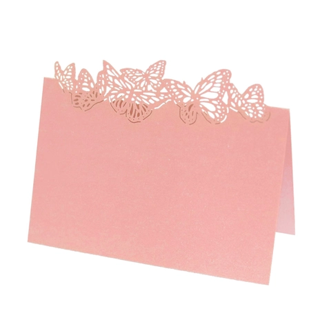 Marque-places Papillon Découpés au Laser Cartes de Nom en Papier Nacré pour Mariage Banquet Fête Décoration de Table