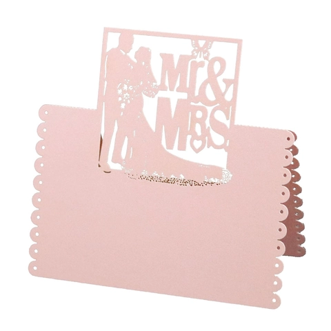 Butterfly Laser Cut Wedding Place Cards Mr & Mrs Hollow Pearlescent Paper Table Name Cards Seating Guidance Decoration
