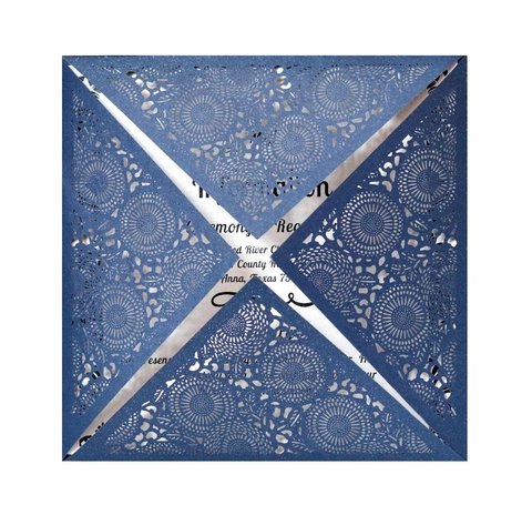 Elegante Lasergeschnittene Hochzeitseinladungskarten Perlpapier Hohlblumen Mandala Muster Für Verlobungsfeier