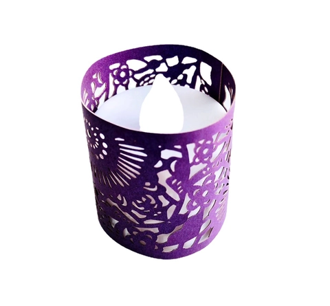 Laser Cut Paper Hollow Out LED Candle Shade Wrap European Pattern For Wedding Birthday Holiday Party Table Decoration Home Ornament Event Supplies