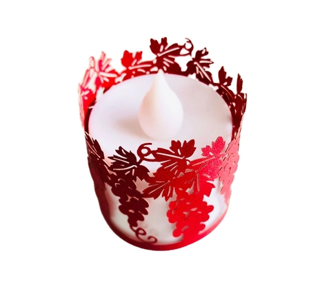 European Laser Cut Grape Pattern Paper Lampshade LED Electronic Candle Table Decoration For Wedding Birthday Christmas Party