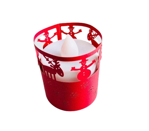 Christmas Reindeer Snowflake Hollow Out Paper Lampshade Festive LED Tea Light Candle Cover Decoration For Xmas Party Home Ornament
