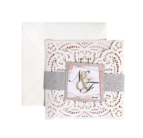 Laser Cut Wedding Invitations White Hollow Lace Invitation Cards For Party Celebration Marriage Elegant Greeting Cards
