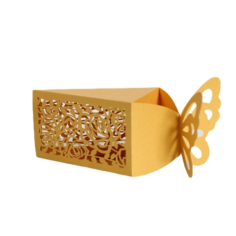 Laser Cut Butterfly Rose Hollow Wedding Candy Box Pearlescent Paper Gift Boxes For Wedding Party Favor Chocolate Packaging