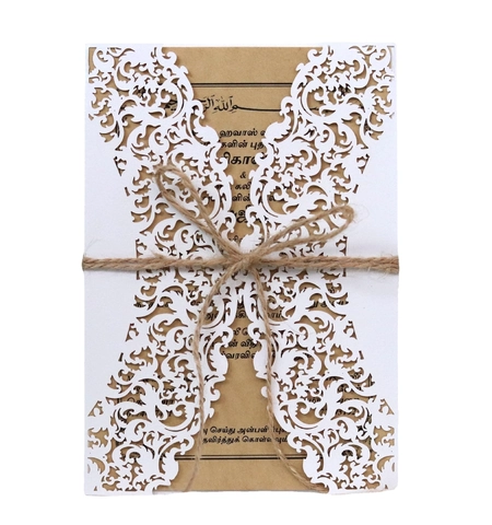 Laser Gesneden Bruiloft Uitnodigingen Parelpapier Europese Stijl Hol Bloemen Ontwerp Verloving Wenskaart Met Enveloppen